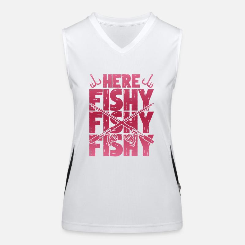 slogan de pêche louche Débardeur respirant contrasté Femme