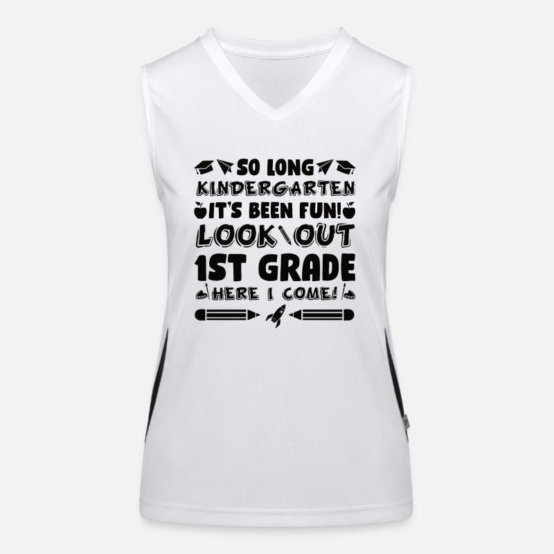 SCHOOLCHILD FIRST GRADE FIRST GRADER ENROLMENT Women's Functional Contrast Tank Top