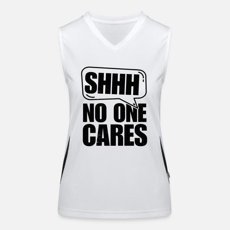 Shh... doesn't care About Funny Saying Design Women's Functional Contrast Tank Top