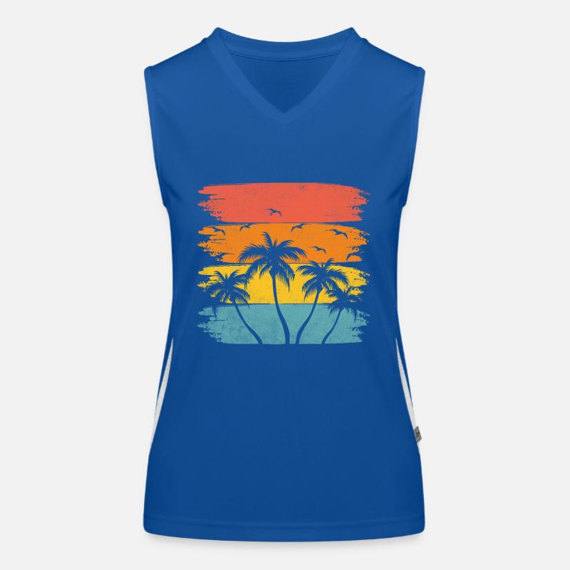 été plage palmier cocotier Débardeur respirant contrasté Femme