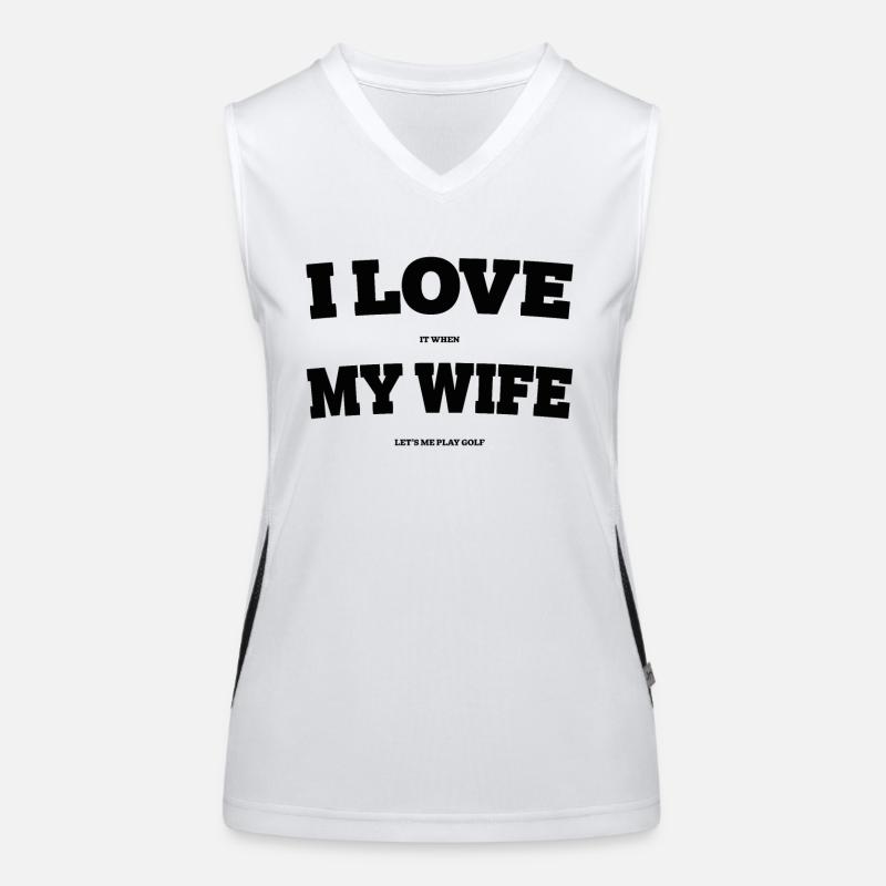 Golf Ehefrau Golfspieler Golftasche Ehemann Ball Funktionelles Kontrast-Tank Top für Frauen