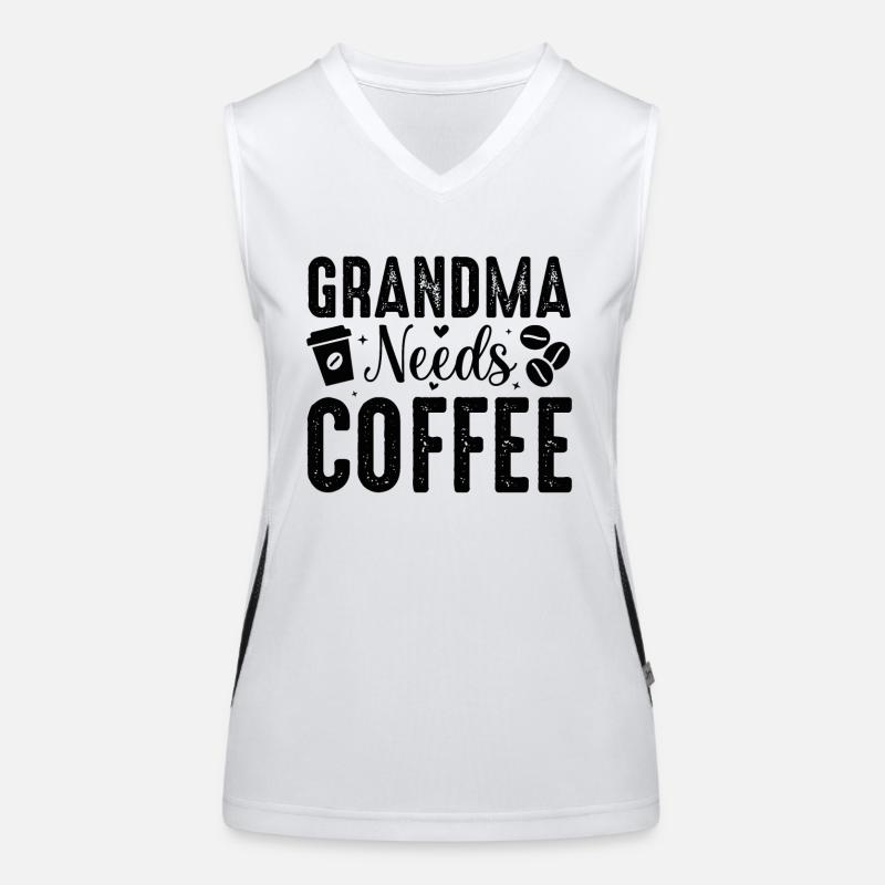 Oma Kaffee Kaffeetrinkerin Spruch Großmutter Omi Funktionelles Kontrast-Tank Top für Frauen