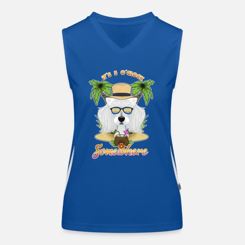 It Is 5 OClock Somewhere Drinking Poodle Funktionelles Kontrast-Tank Top für Frauen
