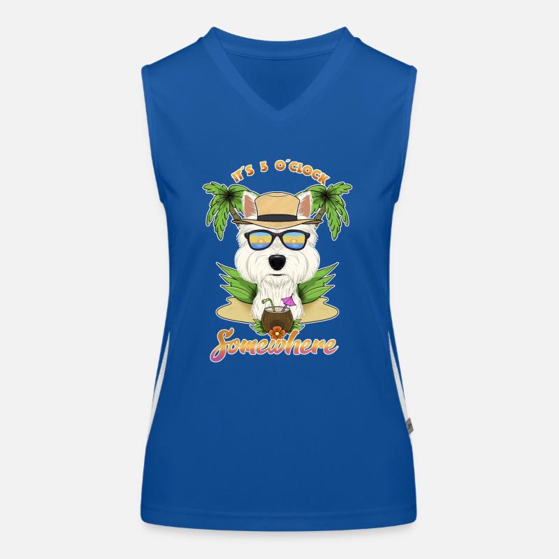 It Is 5 OClock Somewhere Drinking West Highland Funktionelles Kontrast-Tank Top für Frauen