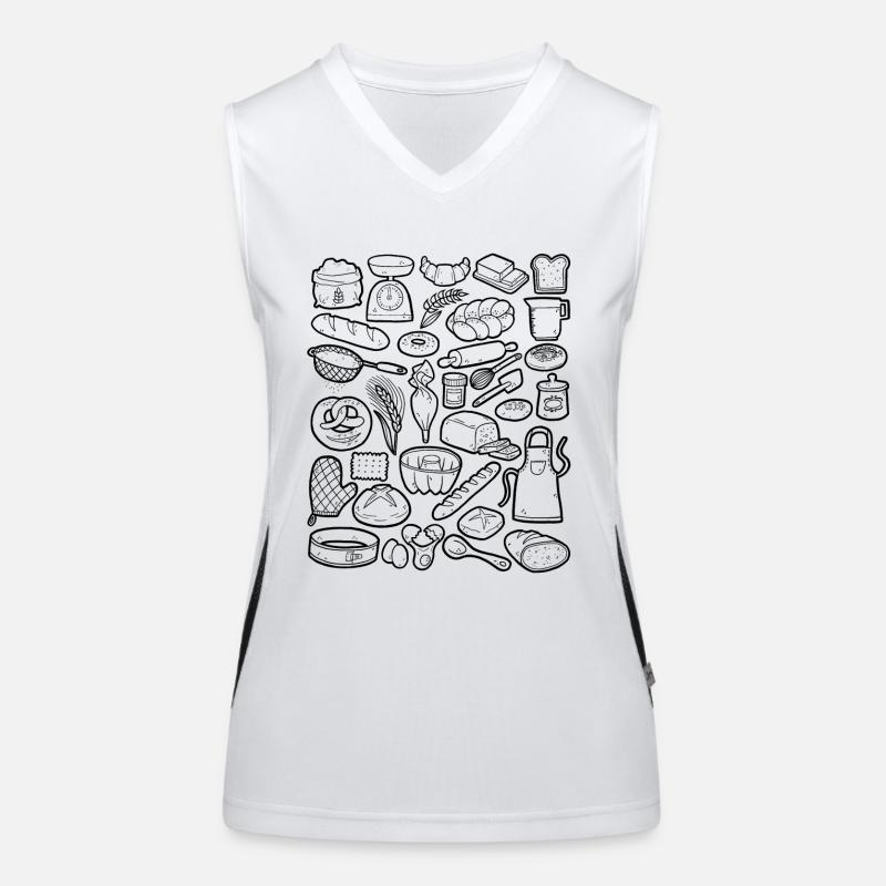 Baking & Bakery Doodles Women's Functional Contrast Tank Top