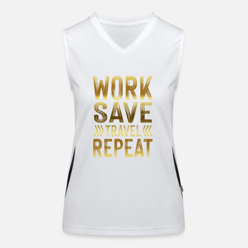 work travel repeat Women's Functional Contrast Tank Top