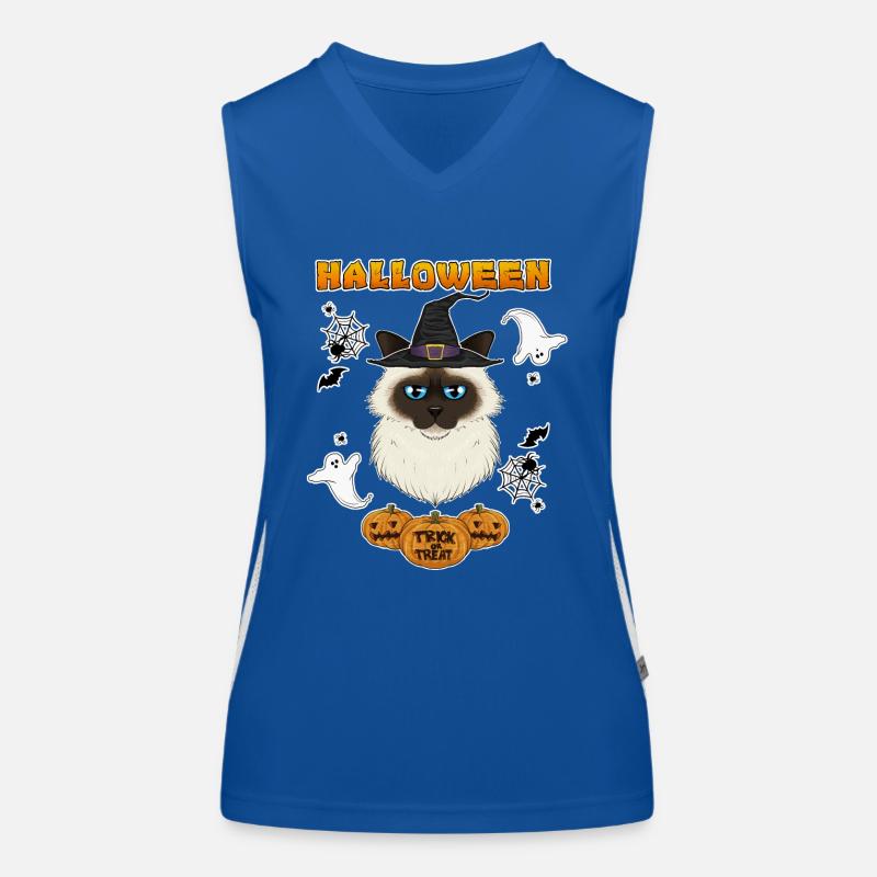 Birman Cat Lover I Joyeux Halloween Débardeur respirant contrasté Femme