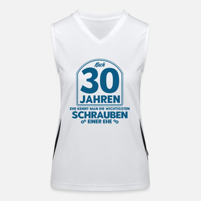 Perlenhochzeit Ehepaar 30. Hochzeitstag Geschenk Funktionelles Kontrast-Tank Top für Frauen