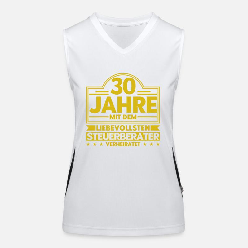 Perlenhochzeit Ehepaar 30. Hochzeitstag Geschenk Funktionelles Kontrast-Tank Top für Frauen