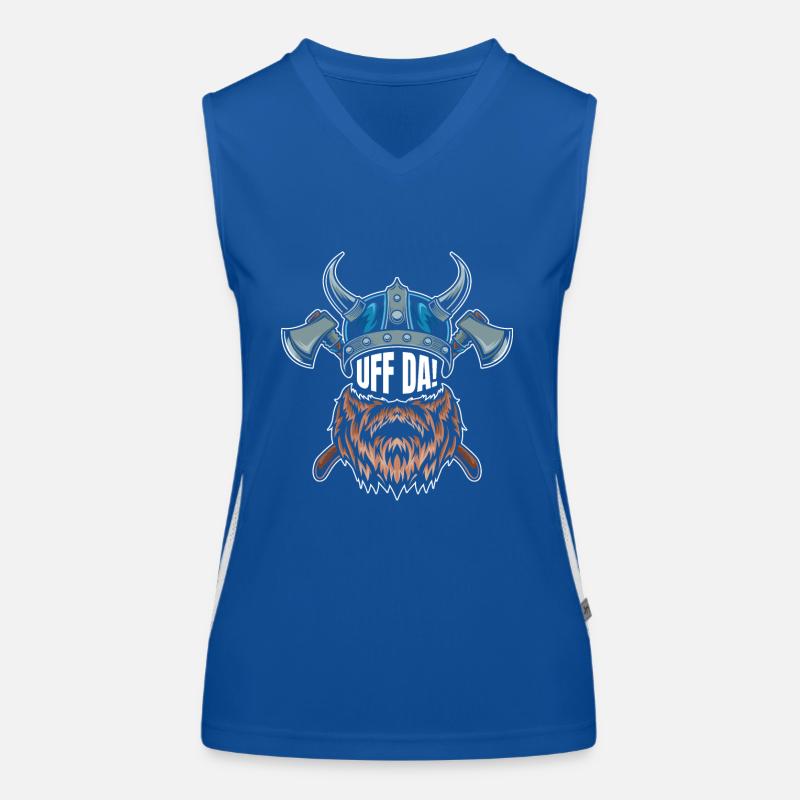 Funny Scandinavian beard design Women's Functional Contrast Tank Top