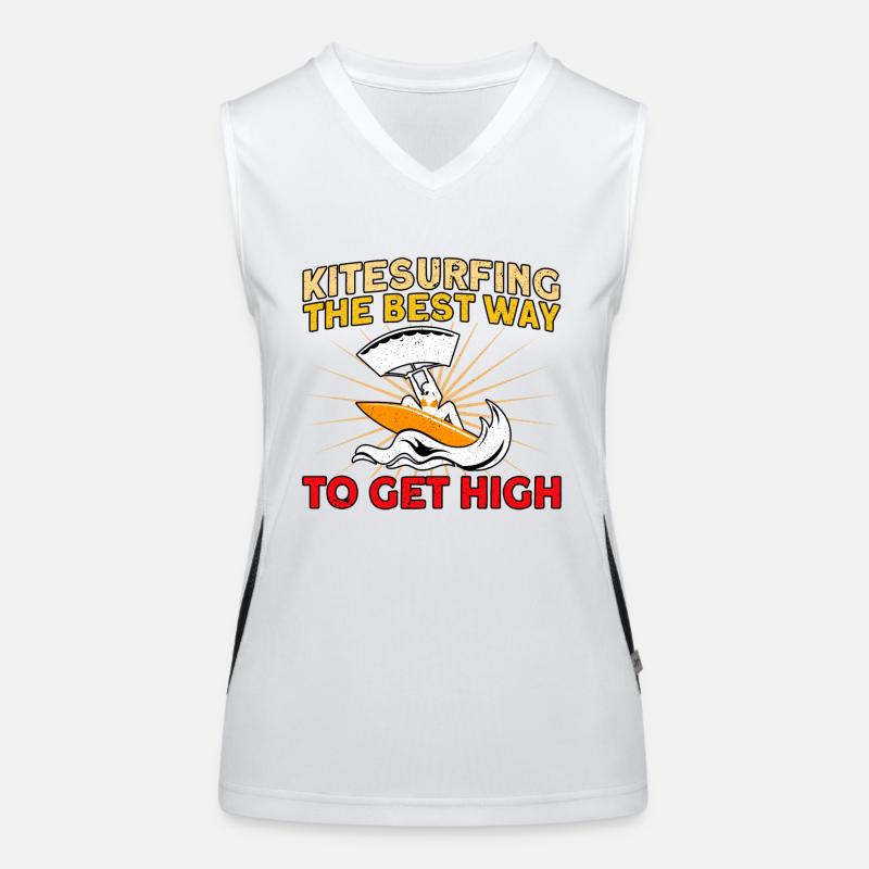 Kiteboarder The Best Way to Get High Gift Women's Functional Contrast Tank Top