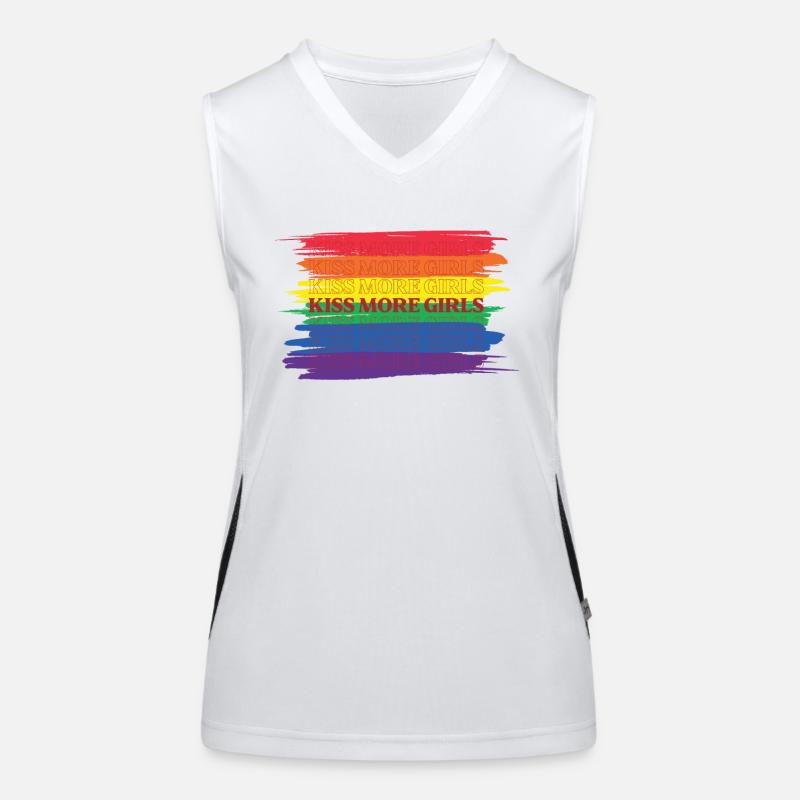 LGBTQ Nonbinary Coloré Rainbow Flag LGBTQ + Pride Débardeur respirant contrasté Femme