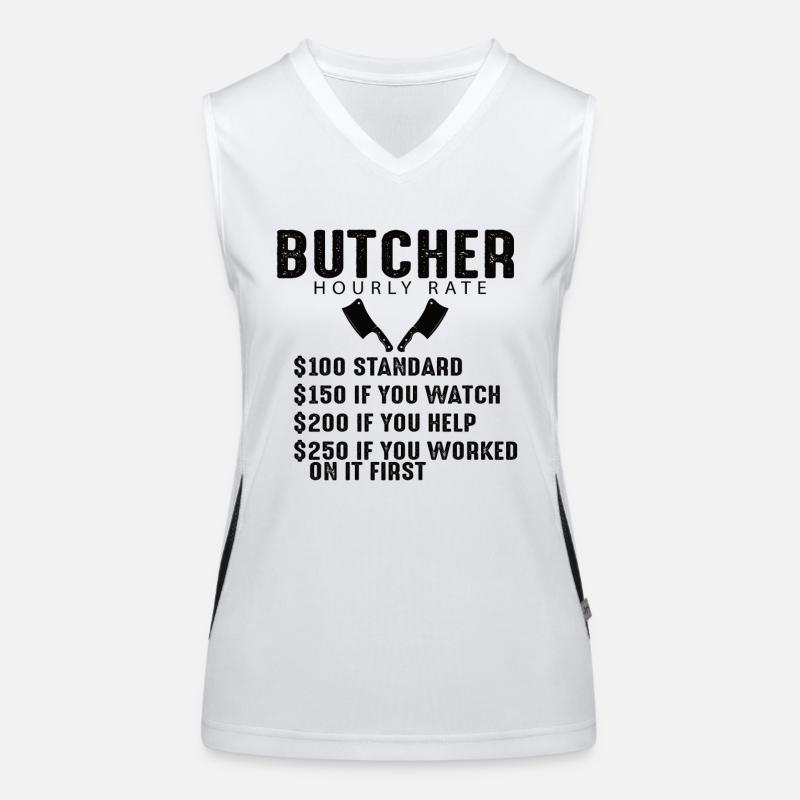 Butcher Butcher Profession Funny Saying Gift Women's Functional Contrast Tank Top