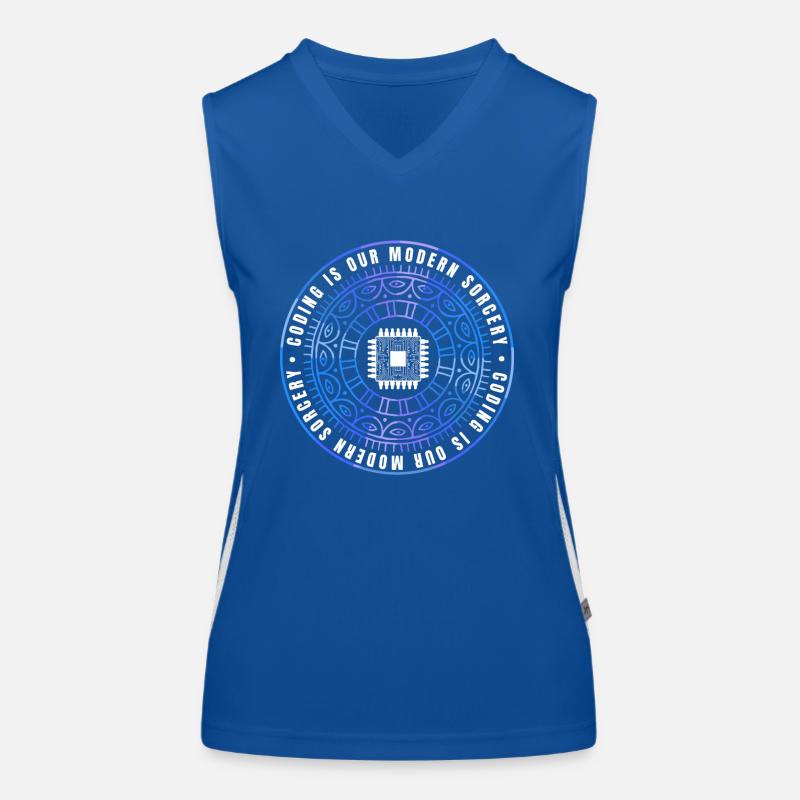 sarcastic magic of coding spell Women's Functional Contrast Tank Top
