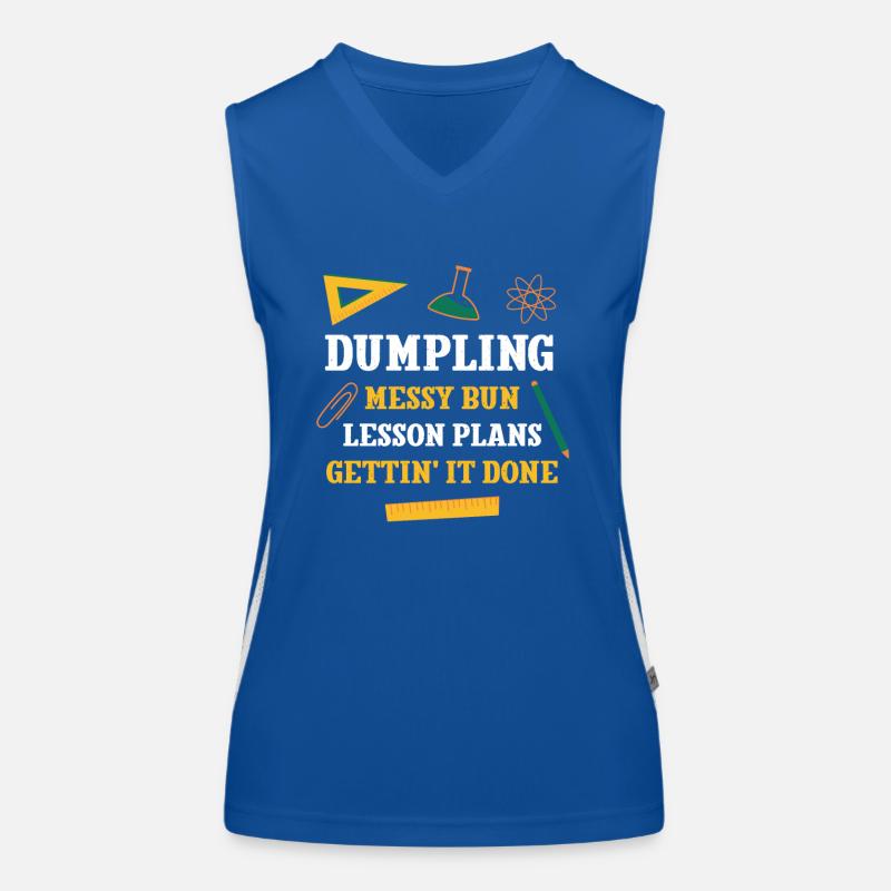 Dumpling Messy Bun Plans de leçon Drôle de professeur Débardeur respirant contrasté Femme