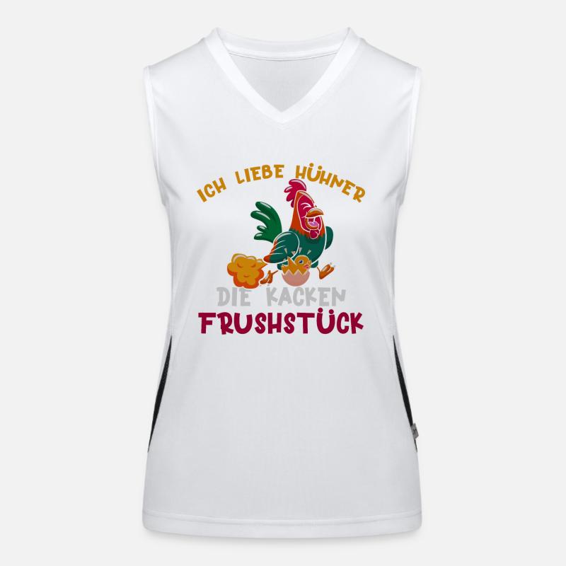 Funny Chicken Funktionelles Kontrast-Tank Top für Frauen