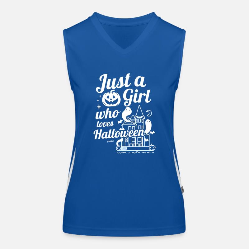 Mädchen Tochter Schwester Halloween Spruch Funktionelles Kontrast-Tank Top für Frauen