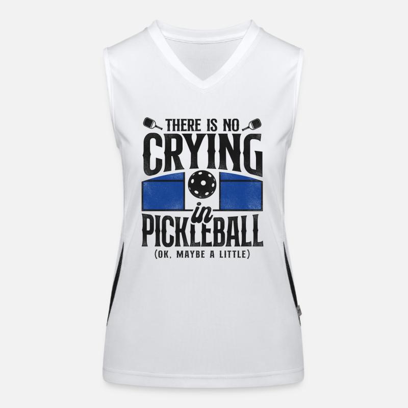Pickleball There Is No Crying In Funktionelles Kontrast-Tank Top für Frauen