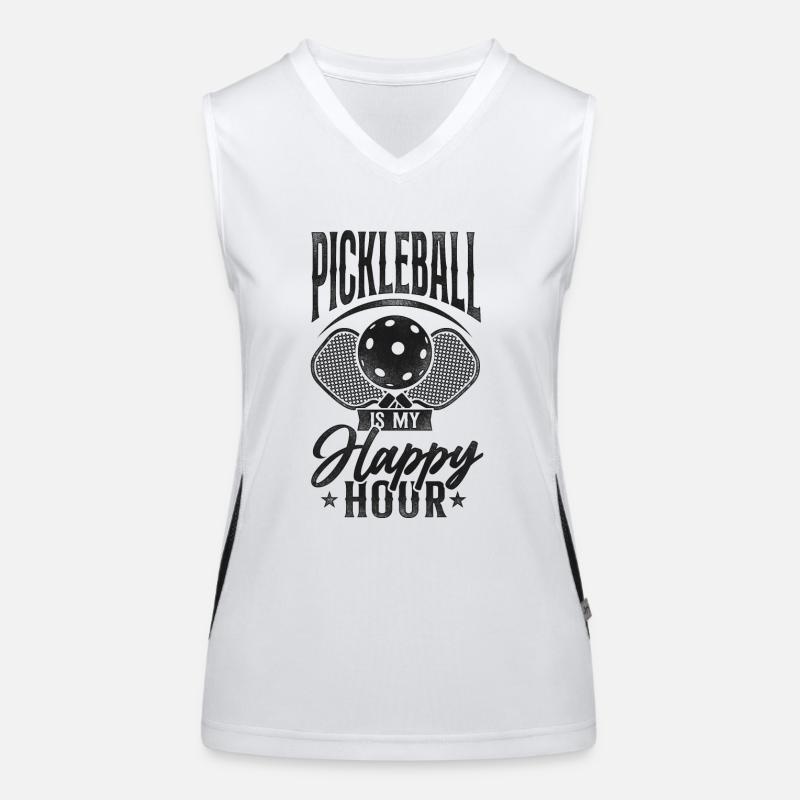 Pickleball Pickleball est mon heureux Débardeur respirant contrasté Femme