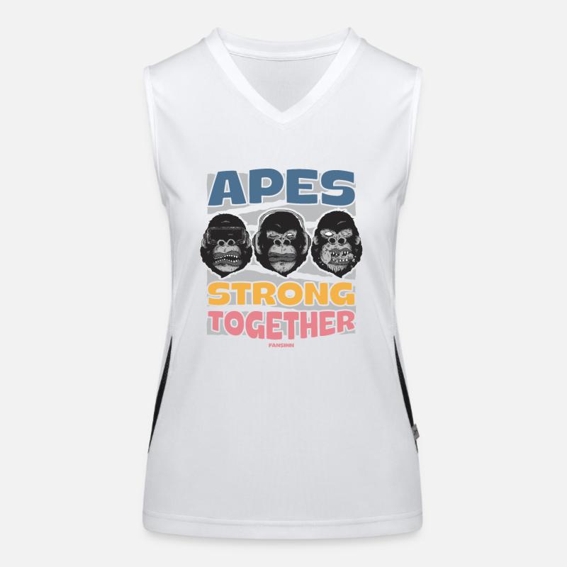 Apes Strong Together Funktionelles Kontrast-Tank Top für Frauen