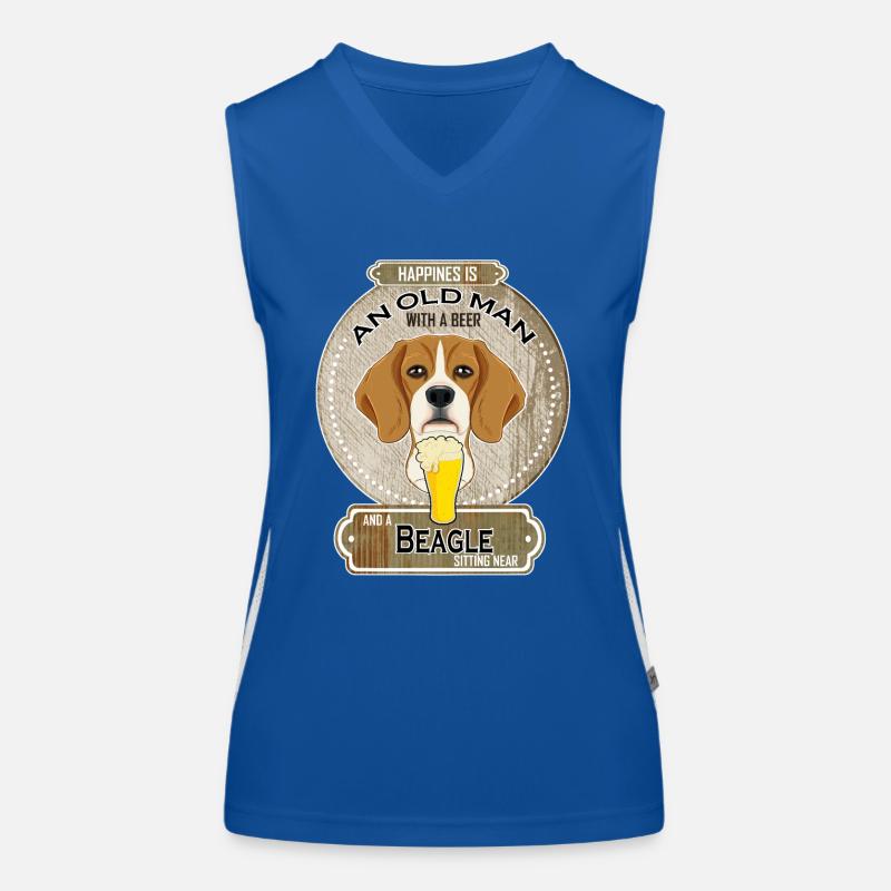 Beagle Dad Beer Lover Women's Functional Contrast Tank Top