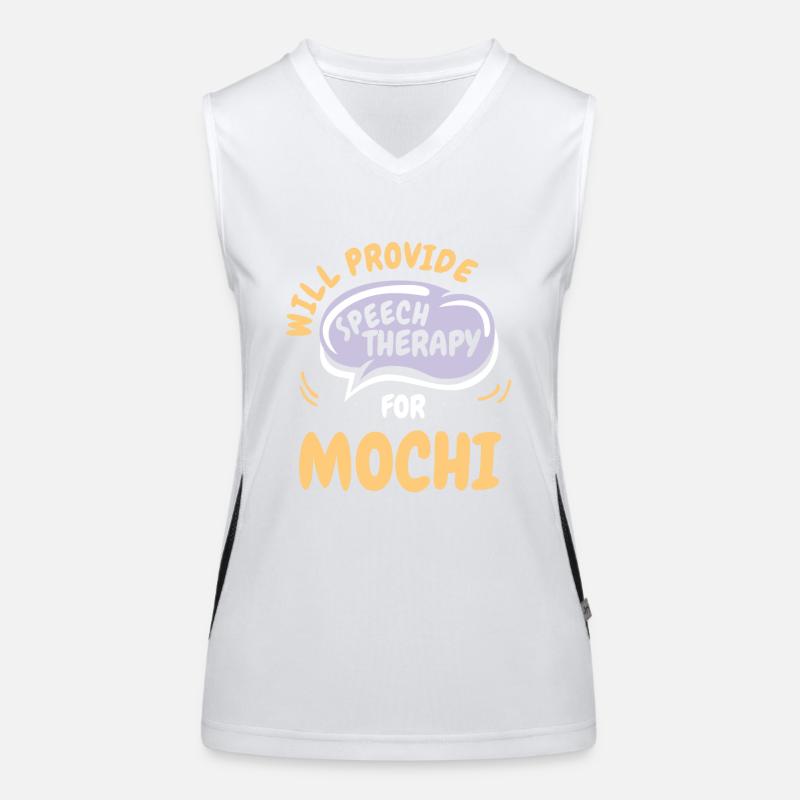 Provide Speech Therapy for Mochi Funny Speech Women's Functional Contrast Tank Top