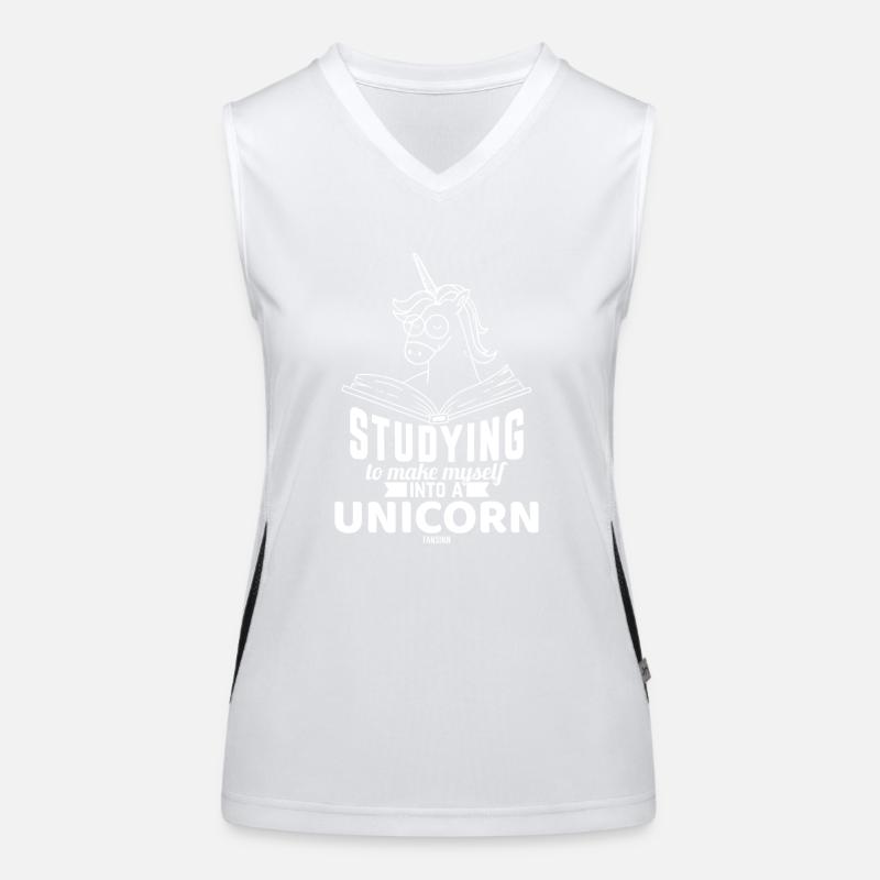 studieren um ein Einhorn zu werden Funktionelles Kontrast-Tank Top für Frauen