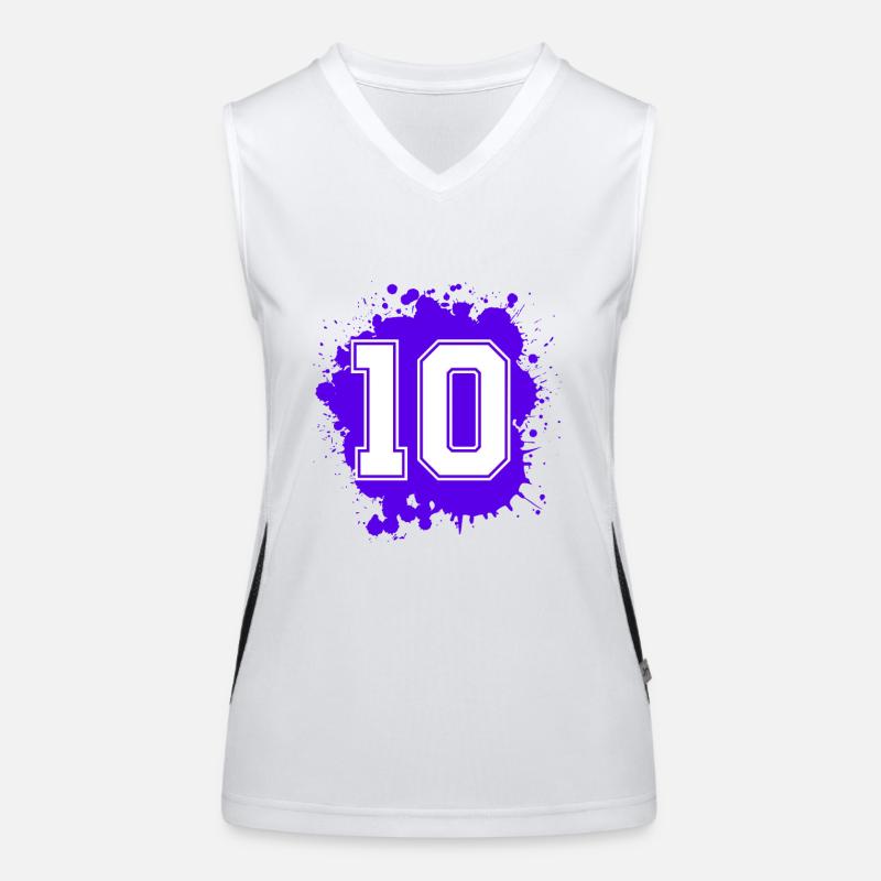 10 Zahl Klecks Funktionelles Kontrast-Tank Top für Frauen