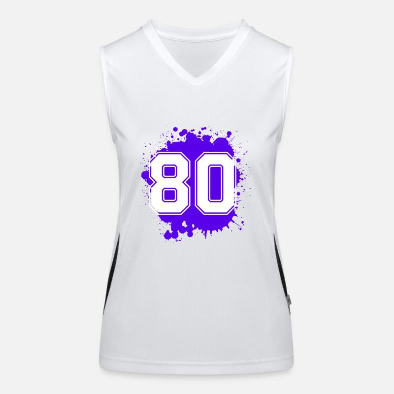 80 Zahl Klecks Funktionelles Kontrast-Tank Top für Frauen