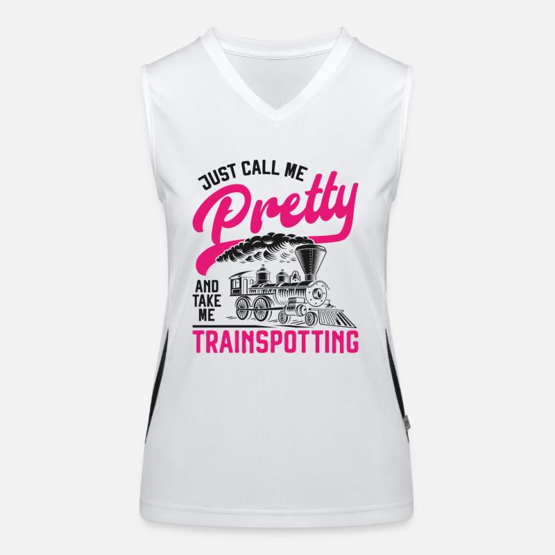 Steam Train Driver Trainspotting Funktionelles Kontrast-Tank Top für Frauen