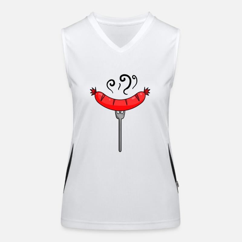 Wurst Currywurst Fleisch Bratwurst Grillwurst Funktionelles Kontrast-Tank Top für Frauen