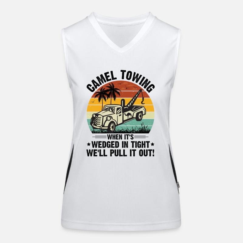 Cooles Cartoon-Kamel-Abschleppen Funktionelles Kontrast-Tank Top für Frauen