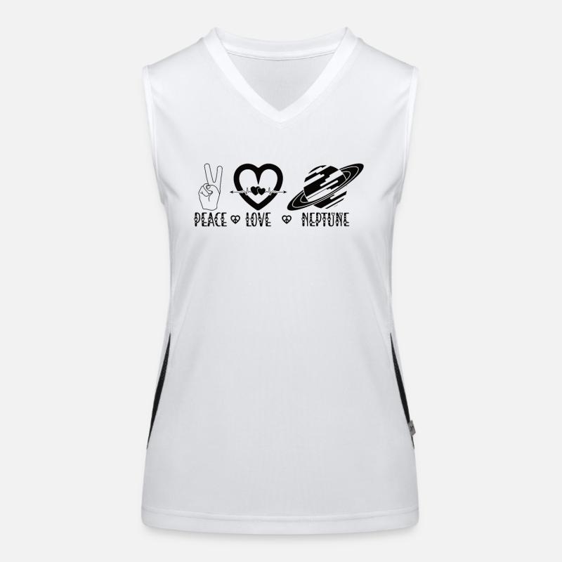 Peace Love Neptune Planet Space Galaxy Women's Functional Contrast Tank Top