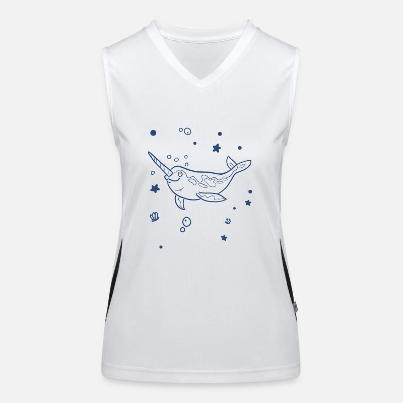Wal - whale Funktionelles Kontrast-Tank Top für Frauen