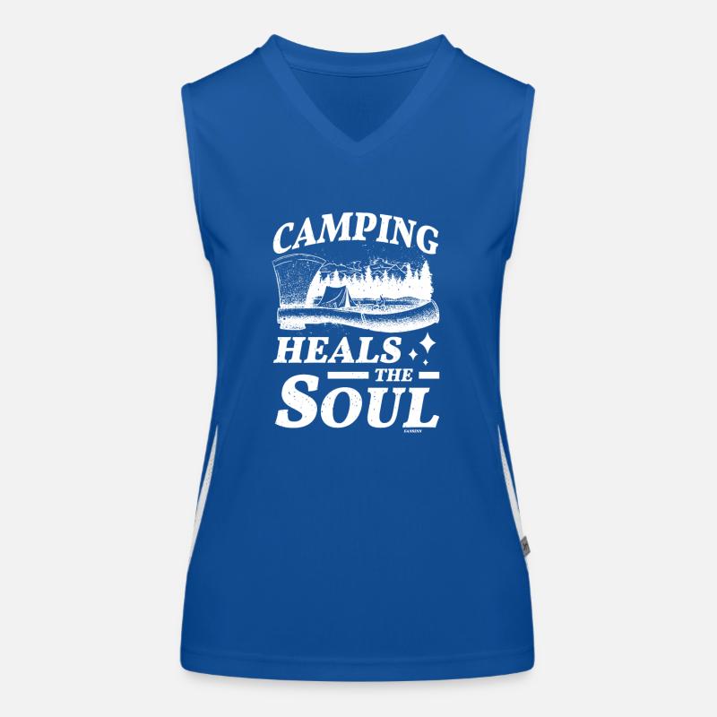 Camping Saying Camping Forest Holiday Adventure Women's Functional Contrast Tank Top