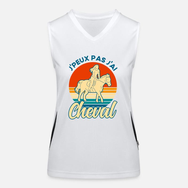 Cavalier Cheval Cavalier Cadeau Débardeur respirant contrasté Femme