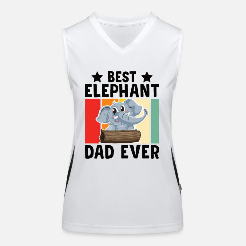 Elephant Father Zookeeper Gift Idea Women's Functional Contrast Tank Top