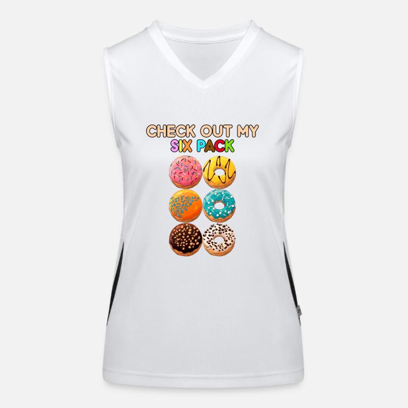 Découvrez mon pack de six beignets gourmands Donut Gym Lover Lover Débardeur respirant contrasté Femme