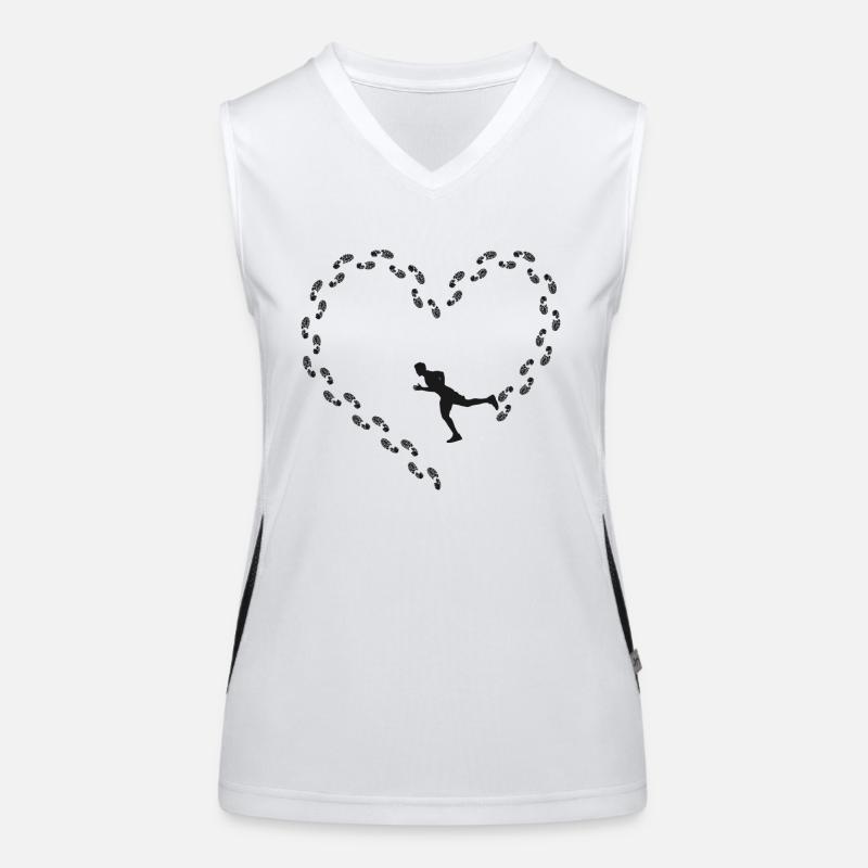 Running Runner Half Marathon Heart Women's Functional Contrast Tank Top