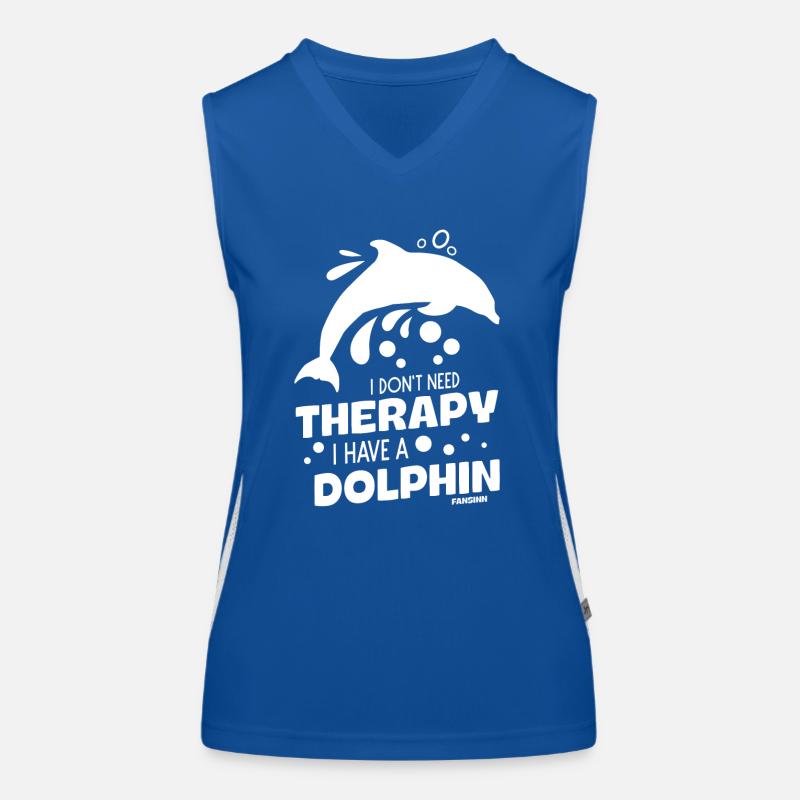 Delfin Delfinschule Säugetier Meer Delfinarium Funktionelles Kontrast-Tank Top für Frauen