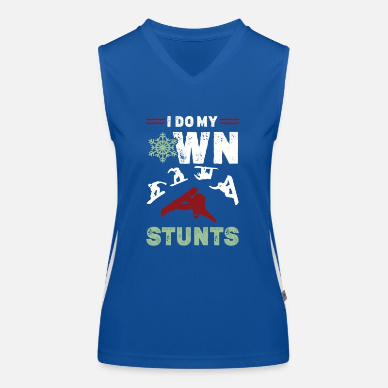 snowboard stunt Funktionelles Kontrast-Tank Top für Frauen