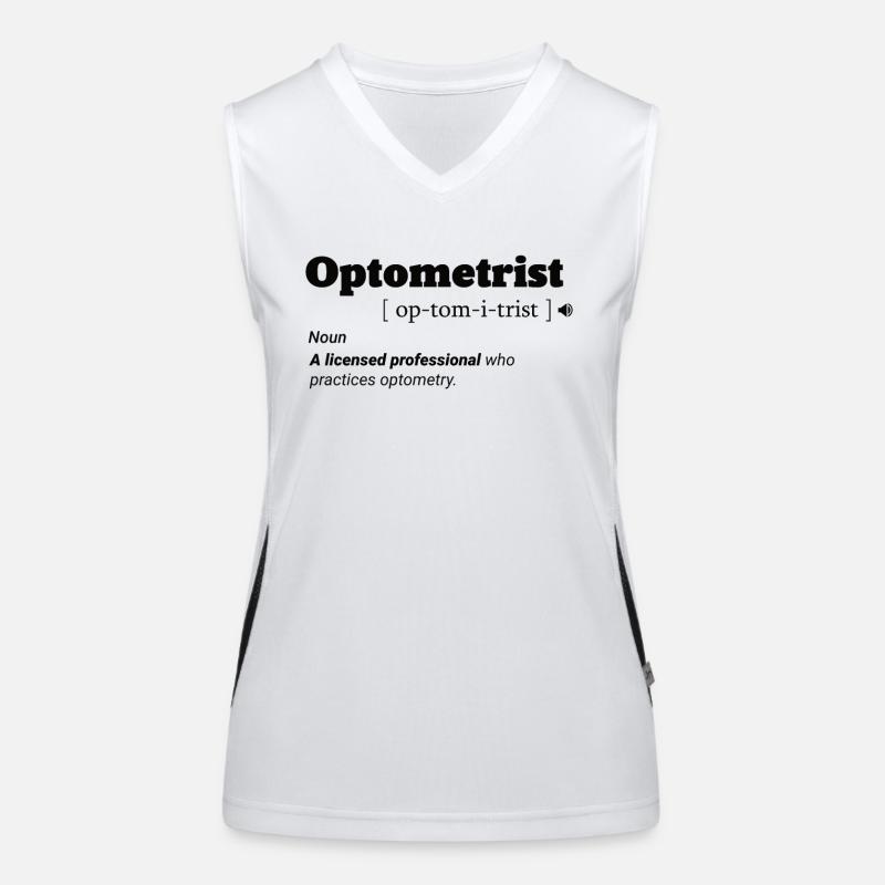 Opticien Optométriste Opticien Ophtalmologiste Café Débardeur respirant contrasté Femme