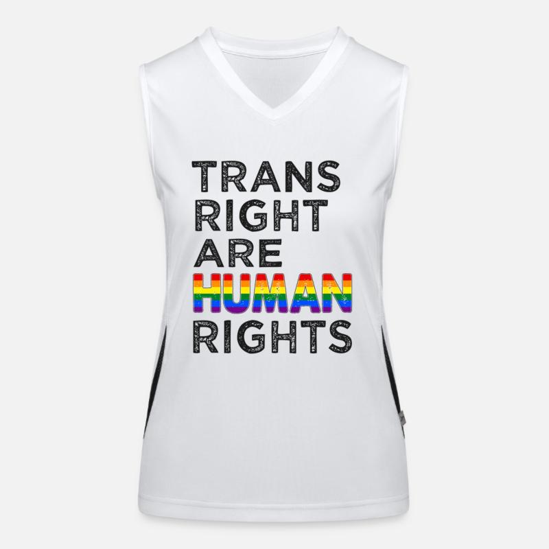 Lgbtq Trains right are human rights Women's Functional Contrast Tank Top