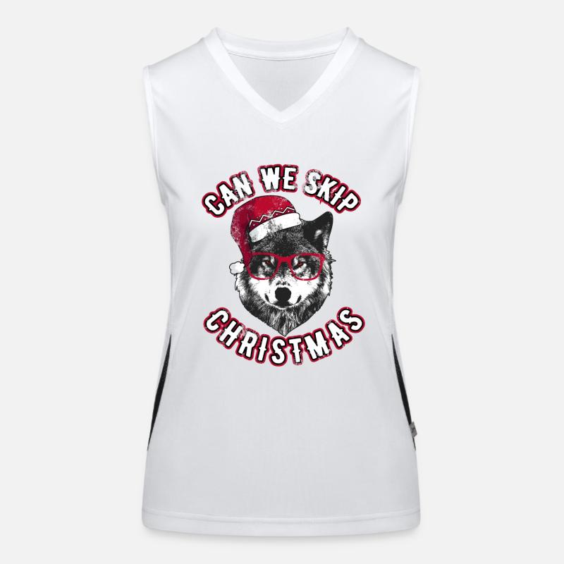 Can we skip christmas - Grumpy Christmas Wolf Women's Functional Contrast Tank Top