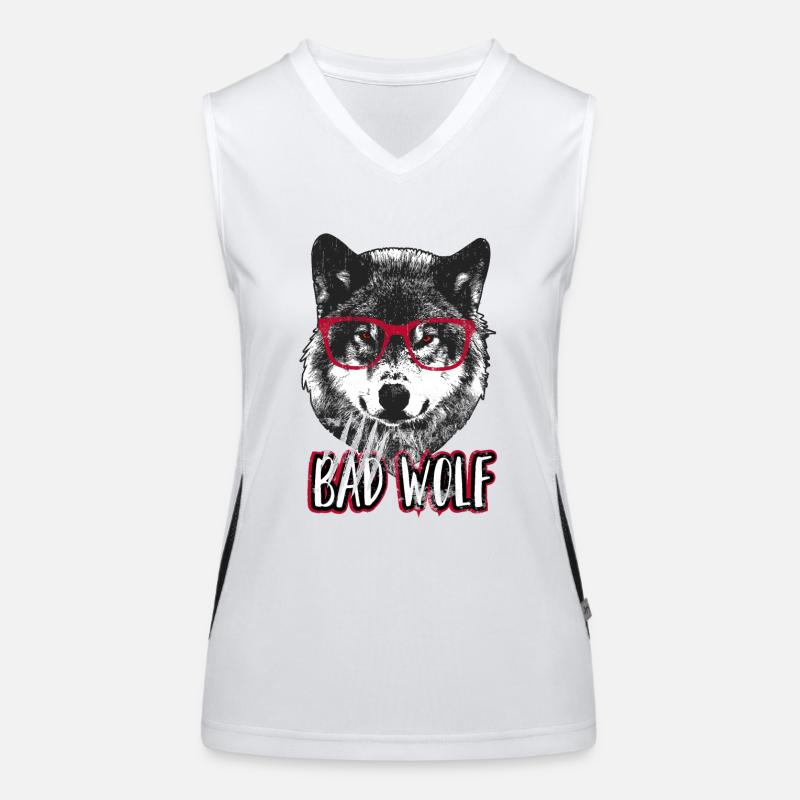 Böser Wolf - Grumpy Christmas Wolf Funktionelles Kontrast-Tank Top für Frauen