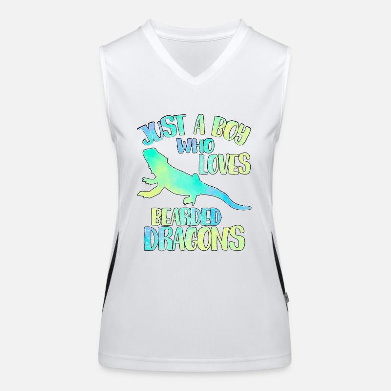 Nur ein Junge, der Bartagamen liebt Funktionelles Kontrast-Tank Top für Frauen