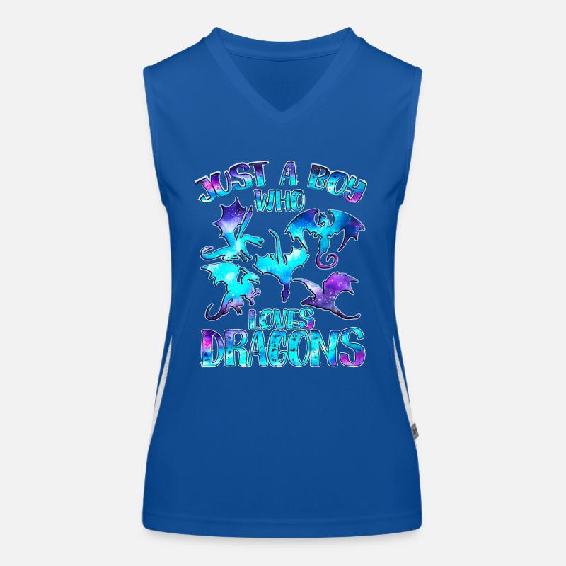 Nur ein Junge, der Drachen liebt Funktionelles Kontrast-Tank Top für Frauen