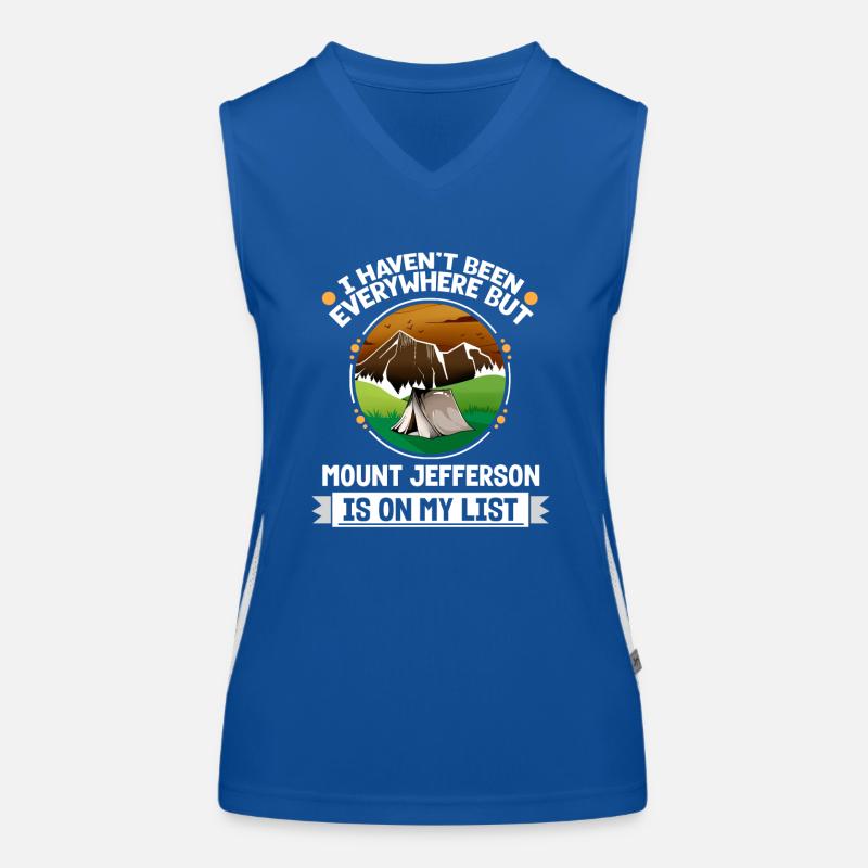 Mount Jefferson Is On My List Hiking Camping Funktionelles Kontrast-Tank Top für Frauen