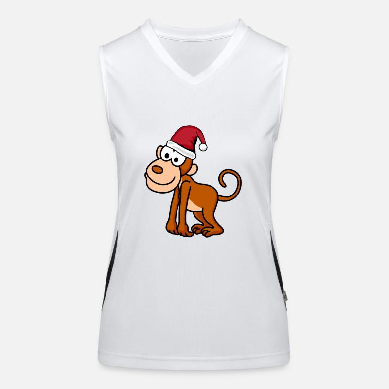 Monkey Comic Christmas Women's Functional Contrast Tank Top