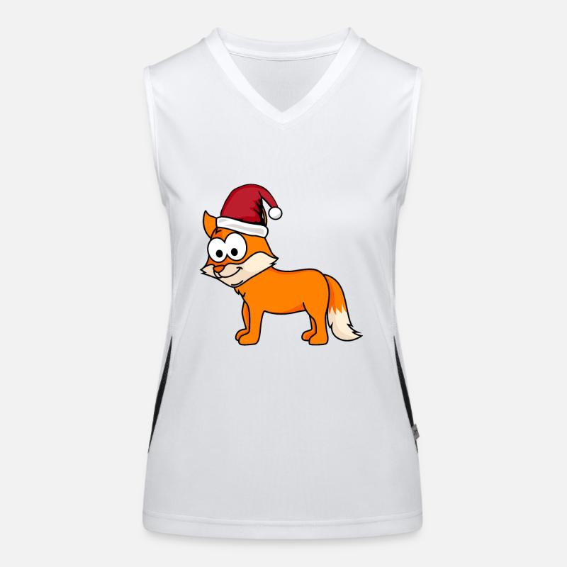 Fuchs Comic Weihnachten Funktionelles Kontrast-Tank Top für Frauen